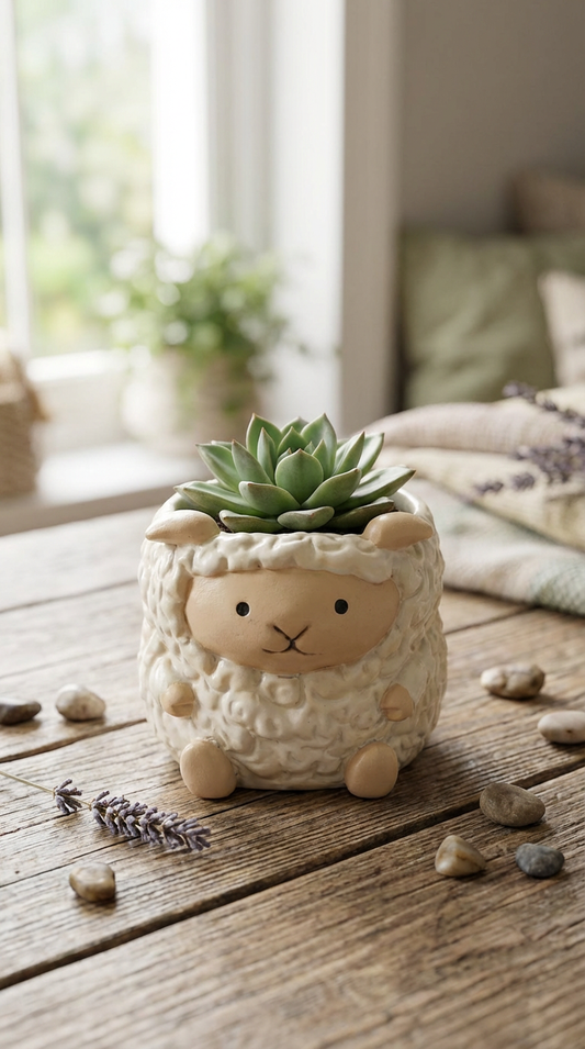 【肉肉動物園】牧場直送!呆萌黑面羊與軟萌綿羊 真實多肉微型盆栽 (款式任選|辦公桌療癒萌寵|含盆土專業組裝)