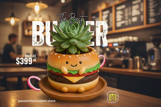 【甜蜜二月限定】肉肉甜點店・豪華全餐 🍰|6道「0熱量」人氣甜點一次端上桌!可愛多肉植物安置在漢堡造型花盆中