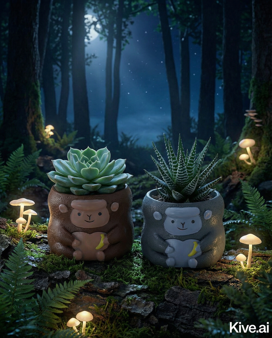 【肉肉動物園】香蕉狂熱!叢林金剛多肉盆栽 (雙色一組多肉一吋盆)