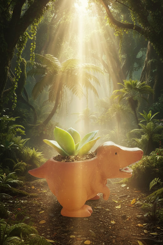 🦖 【拼肉肉】肉肉玩具箱|彩色肉肉暴龍 X 真實一吋多肉盲盒 (單入款|辦公桌的視覺系霸主|含盆土專業組裝)