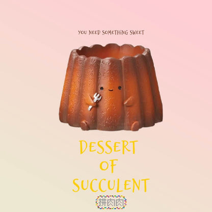 肉肉甜點店0熱量的甜蜜爆擊！可麗露多肉盲盒 (Canelé Pot) 造型的可愛盆器，甜蜜又有趣的設計。