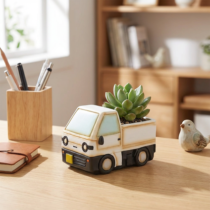 【拼肉肉】產地直送！復古小貨車真實多肉植物盲盒 (單入/多入組｜辦公桌微型農場｜療癒盆栽｜含盆土)
