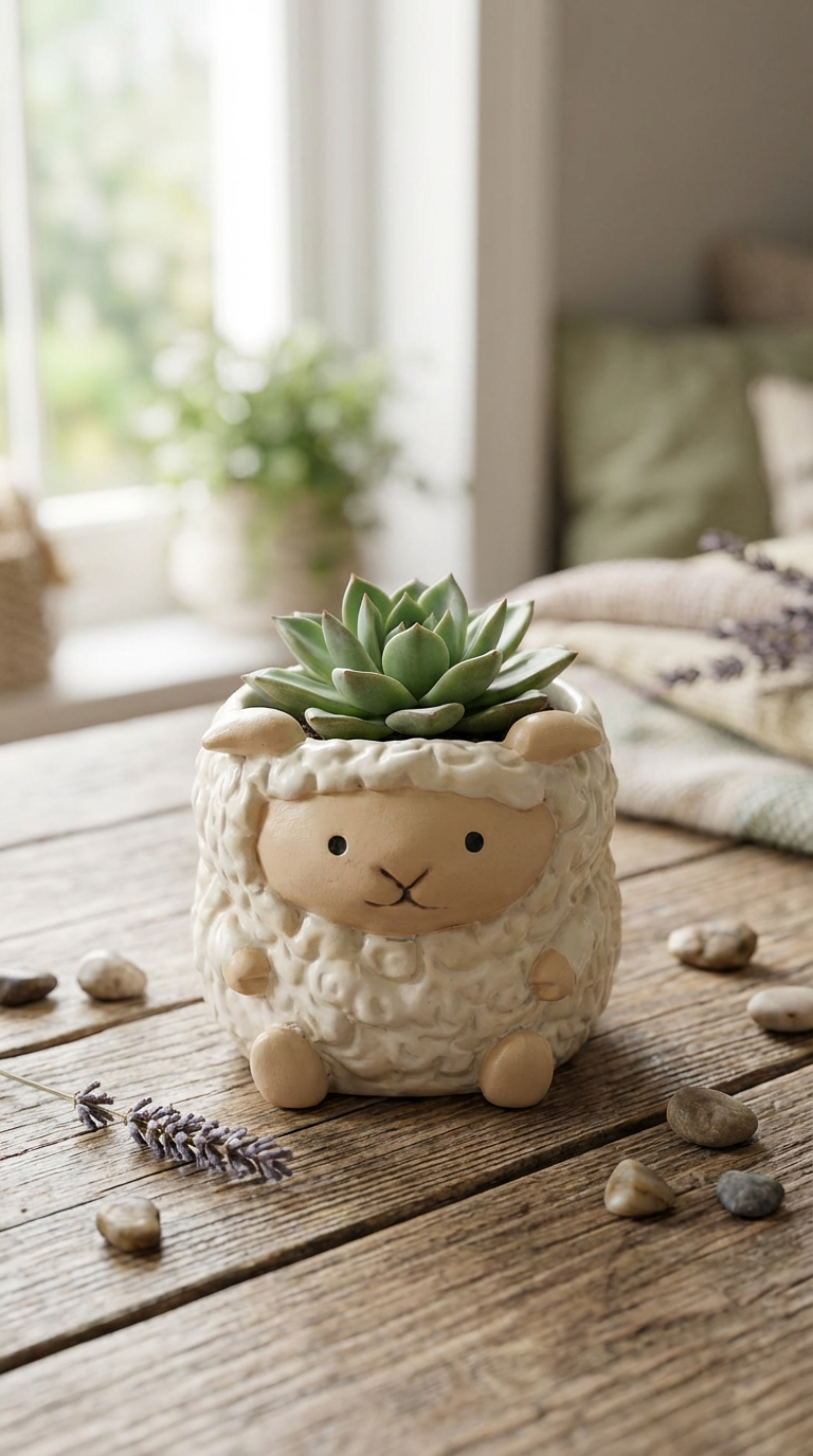 【肉肉動物園】牧場直送！呆萌黑面羊與軟萌綿羊 真實多肉微型盆栽 (款式任選｜辦公桌療癒萌寵｜含盆土專業組裝)