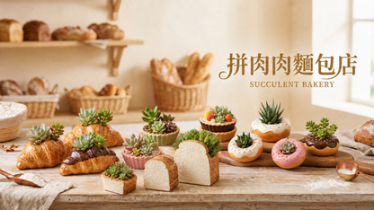 🍞 【拼肉肉】肉肉甜點店｜優質厚片吐司 Ｘ 真實多肉盲盒 (三種尺寸任選｜零熱量下午茶｜含盆土專業組裝)
