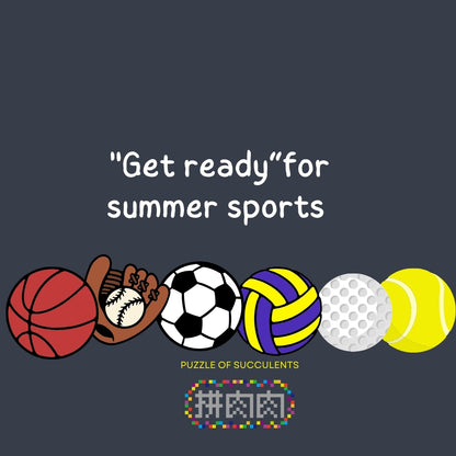 [Succulent Sports Field]-Japanese imported ball sports succulent blind box X6, 1 of each ball