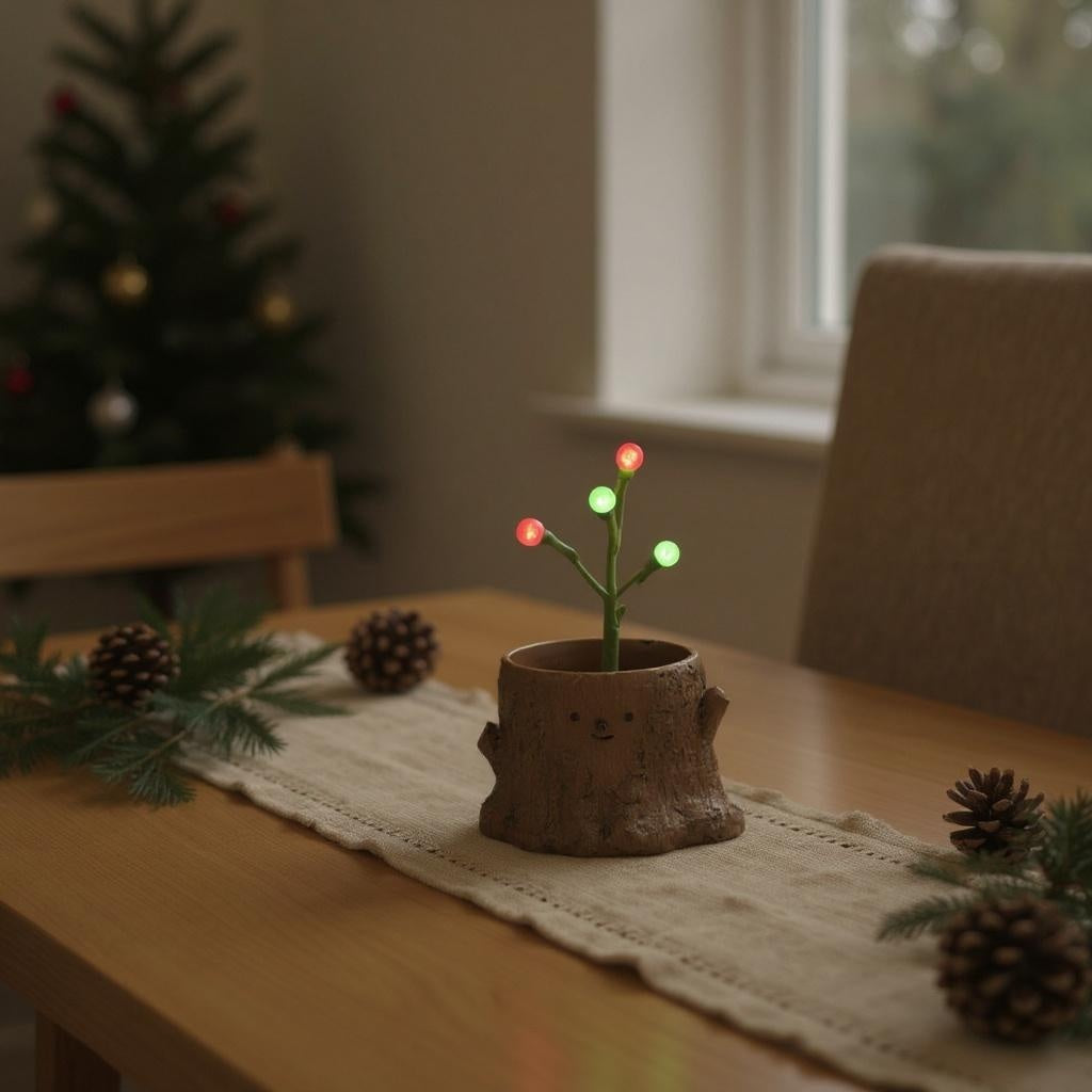 【拼肉肉聖誕限定】多肉植物樹樁組合 (聖誕圍巾版)