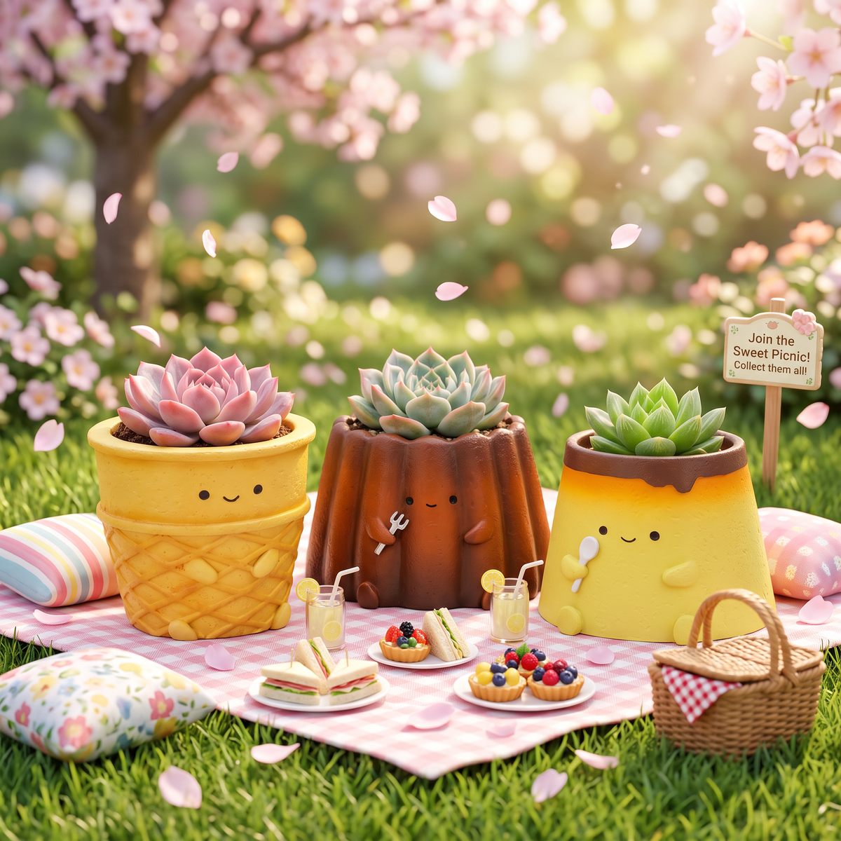 [Rou Rou Dessert Shop]-Japanese imported dessert combination succulent blind box X3
