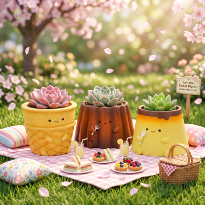 [Rou Rou Dessert Shop]-Japanese imported dessert combination succulent blind box X3