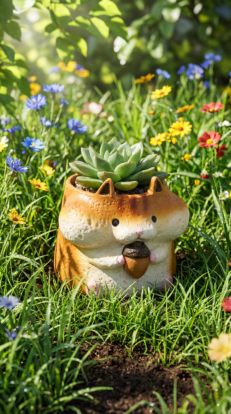 【肉肉動物園】森林系萌寵！貪吃小松鼠 真實多肉微型盆栽 (辦公桌療癒小物｜盲盒驚喜｜含盆土專業組裝)