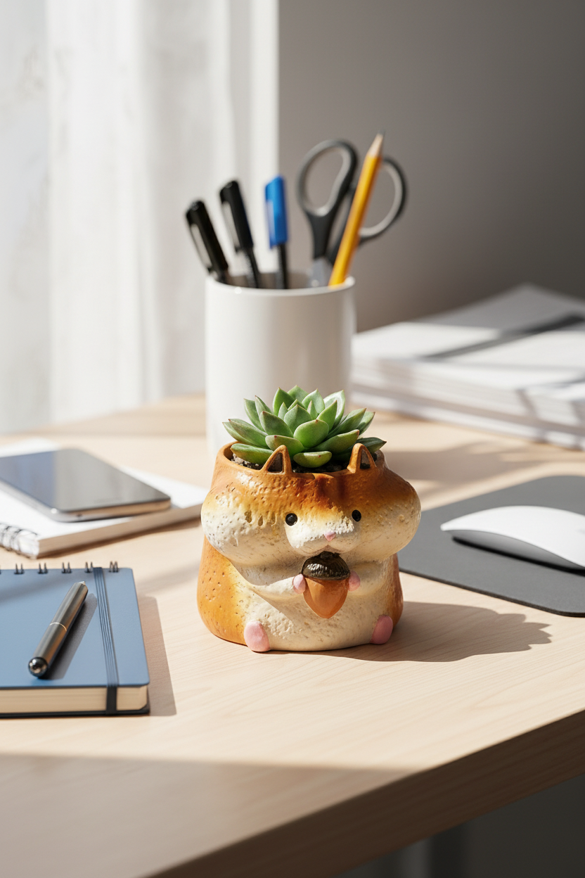 【肉肉動物園】森林系萌寵！貪吃小松鼠 真實多肉微型盆栽 (辦公桌療癒小物｜盲盒驚喜｜含盆土專業組裝)