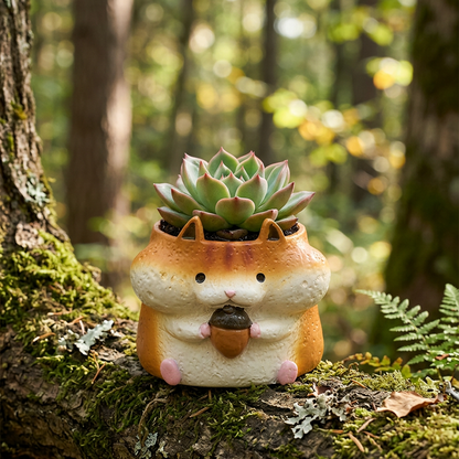 【肉肉動物園】森林系萌寵！貪吃小松鼠 真實多肉微型盆栽 (辦公桌療癒小物｜盲盒驚喜｜含盆土專業組裝)