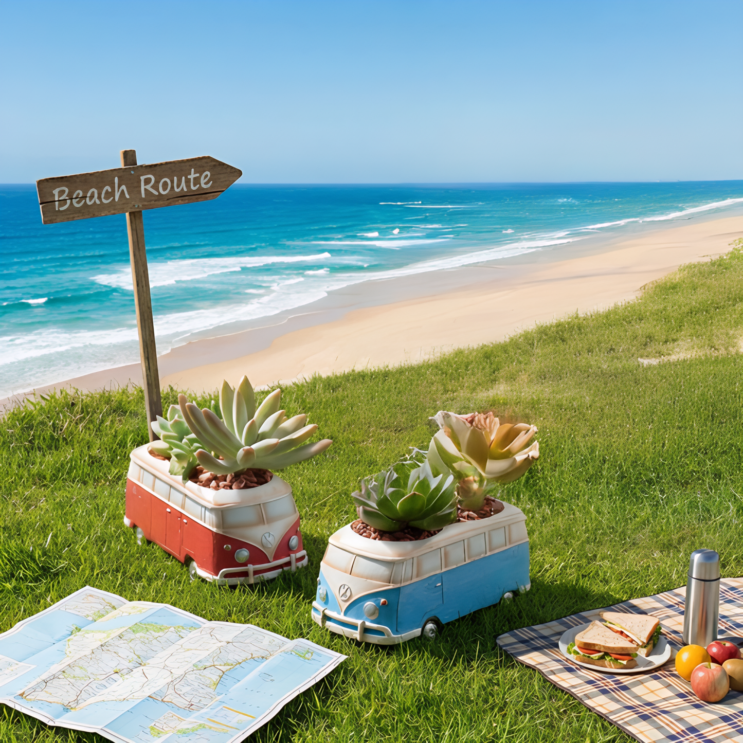 【肉肉玩具箱】復古旅行車真實多肉植物盲盒 (單入隨機出貨｜車色與植物雙重盲盒｜雙肉滿載｜含盆土) 一吋到三吋可用