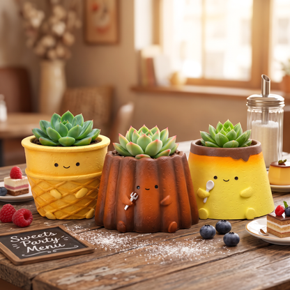 [Rou Rou Dessert Shop]-Japanese imported dessert combination succulent blind box X3