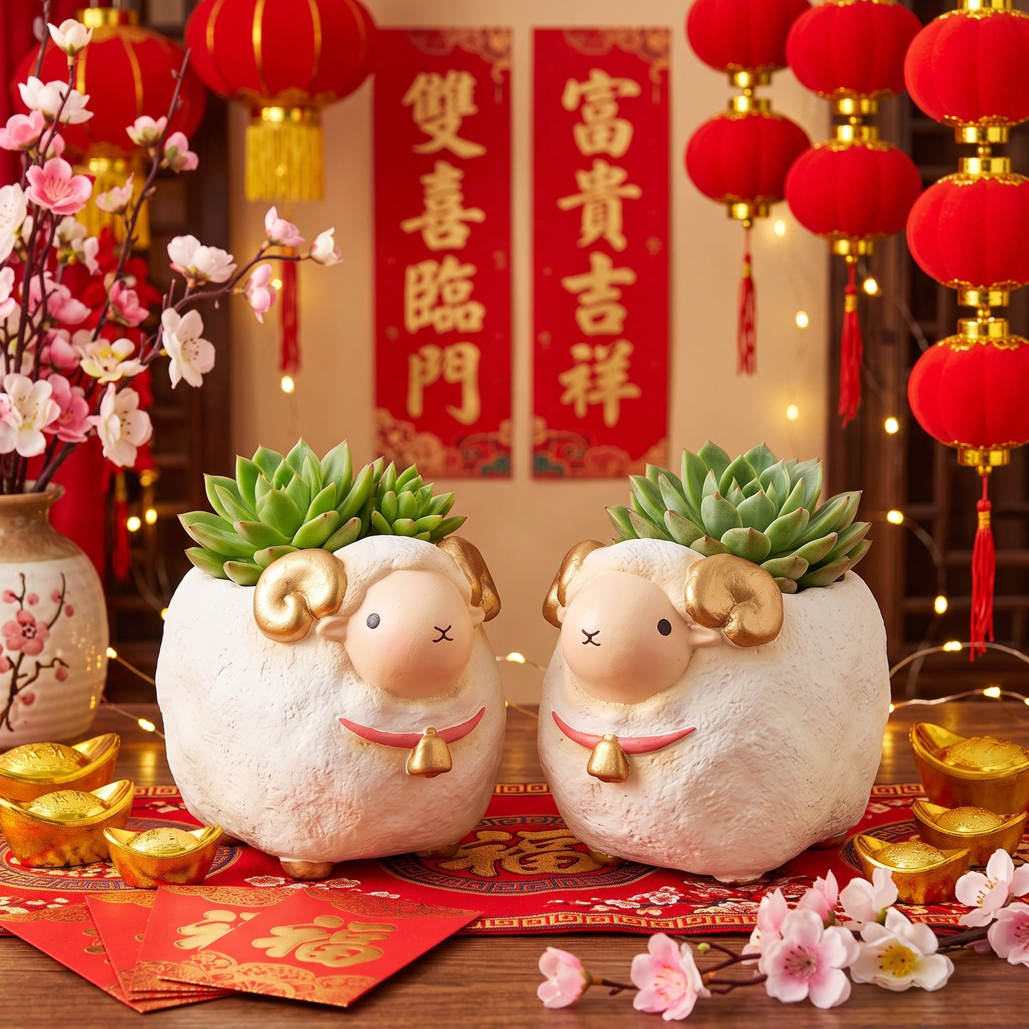 🐑  預購【拼肉肉】馬年搶瘋的生肖款來了！羊年限定「羊羊得意」多肉盲盒 (含盆土專業組裝) 預購
