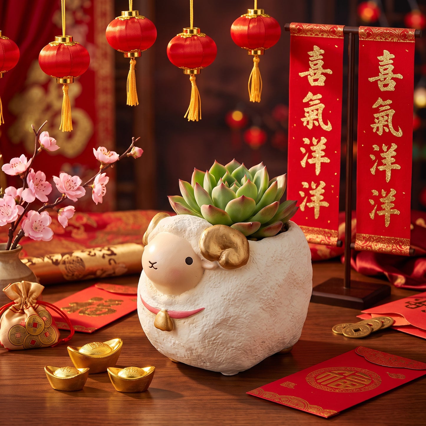 🐑  預購【拼肉肉】馬年搶瘋的生肖款來了！羊年限定「羊羊得意」多肉盲盒 (含盆土專業組裝) 預購
