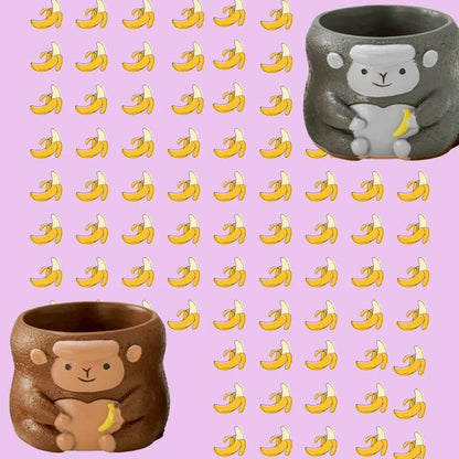 【肉肉動物園】香蕉狂熱！叢林金剛多肉盆栽 (雙色一組)