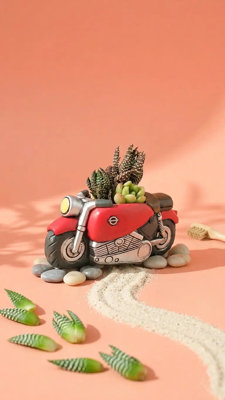 【肉肉玩具箱】復古摩托車多肉盲盒X2 拼肉肉 Puzzle Of Succulent