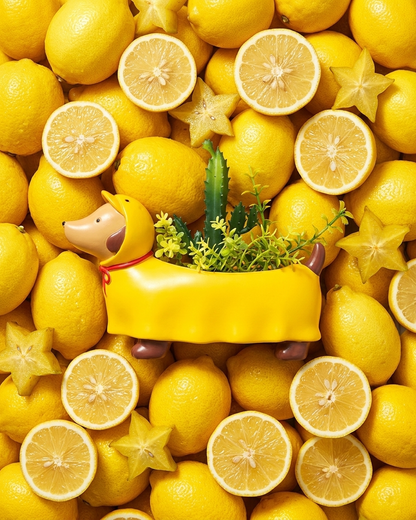 【辦公桌上的超萌巡邏隊】超人氣「臘腸狗多肉花盆」療癒登場！（一次種滿整排｜真實多肉植栽｜植物隨機）