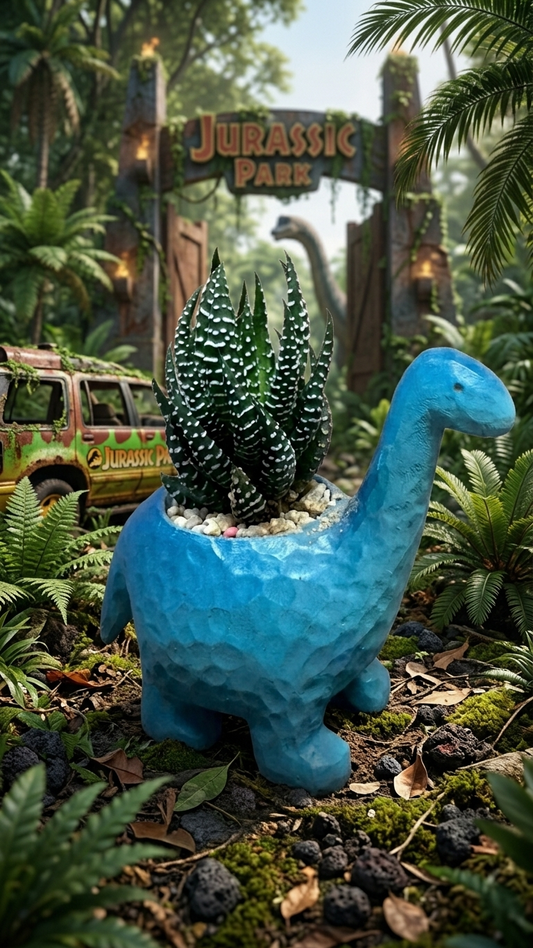🦕 【拼肉肉】侏羅紀萌物降臨｜長頸龍多肉盲盒 (含盆土專業組裝)