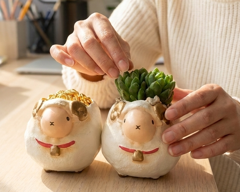🐏 【羊年限定】財富滿出來啦！「招財小福羊與金磚元寶」開運擺飾 ✨ (限量發售)