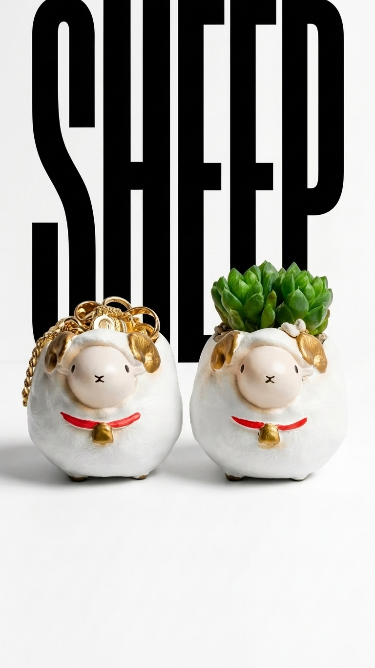 🐏 【羊年限定】財富滿出來啦！「招財小福羊與金磚元寶」開運擺飾 ✨ (限量發售)