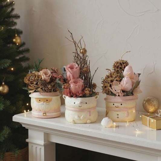 【拼肉肉聖誕限定】聖誕夢幻隊！聖誕老人、麋鹿、雪人三件套 (搭配多肉盲盒)