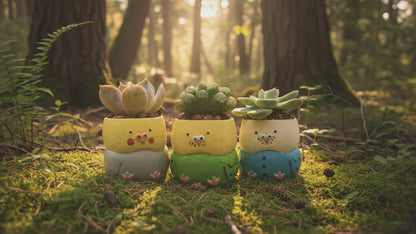 【肉肉動物園】超萌日本鸚鵡真實多肉植物盲盒 (3入包色組｜玄鳳與虎皮｜辦公桌療癒微型盆栽｜含盆土)