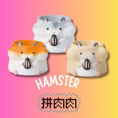🐹🐿️ 【拼肉肉】四鼠來襲！松鼠 Ｘ 倉鼠 超萌多肉盲盒 (4款任選｜鼠一鼠二的可愛｜含盆土專業組裝)