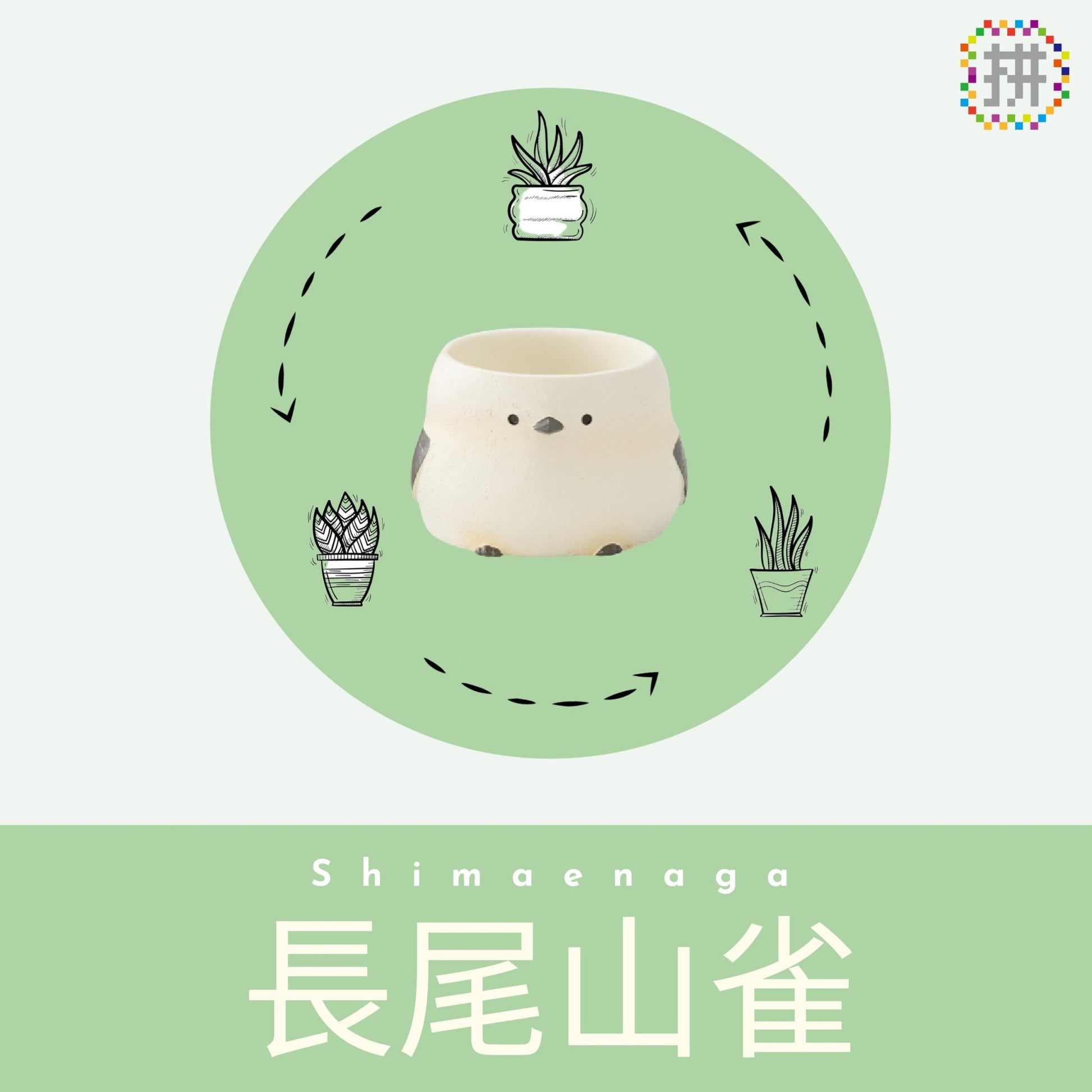 【肉肉動物園】 - 長尾山雀植物盲盒單隻 - 拼肉肉 Puzzle Of Succulent