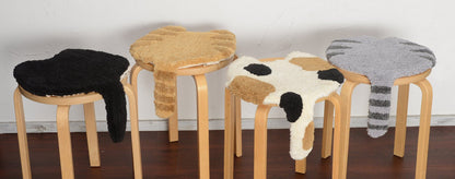 【肉肉雜貨店】戳繡貓咪板凳椅墊 貓頭貓尾 - 拼肉肉 Puzzle Of Succulent