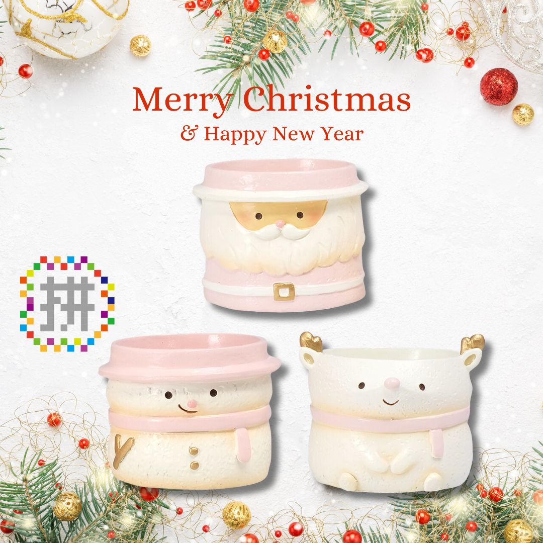 【拼肉肉聖誕限定】聖誕夢幻隊！聖誕老人、麋鹿、雪人三件套 (搭配多肉盲盒) - 拼肉肉 Puzzle Of Succulent