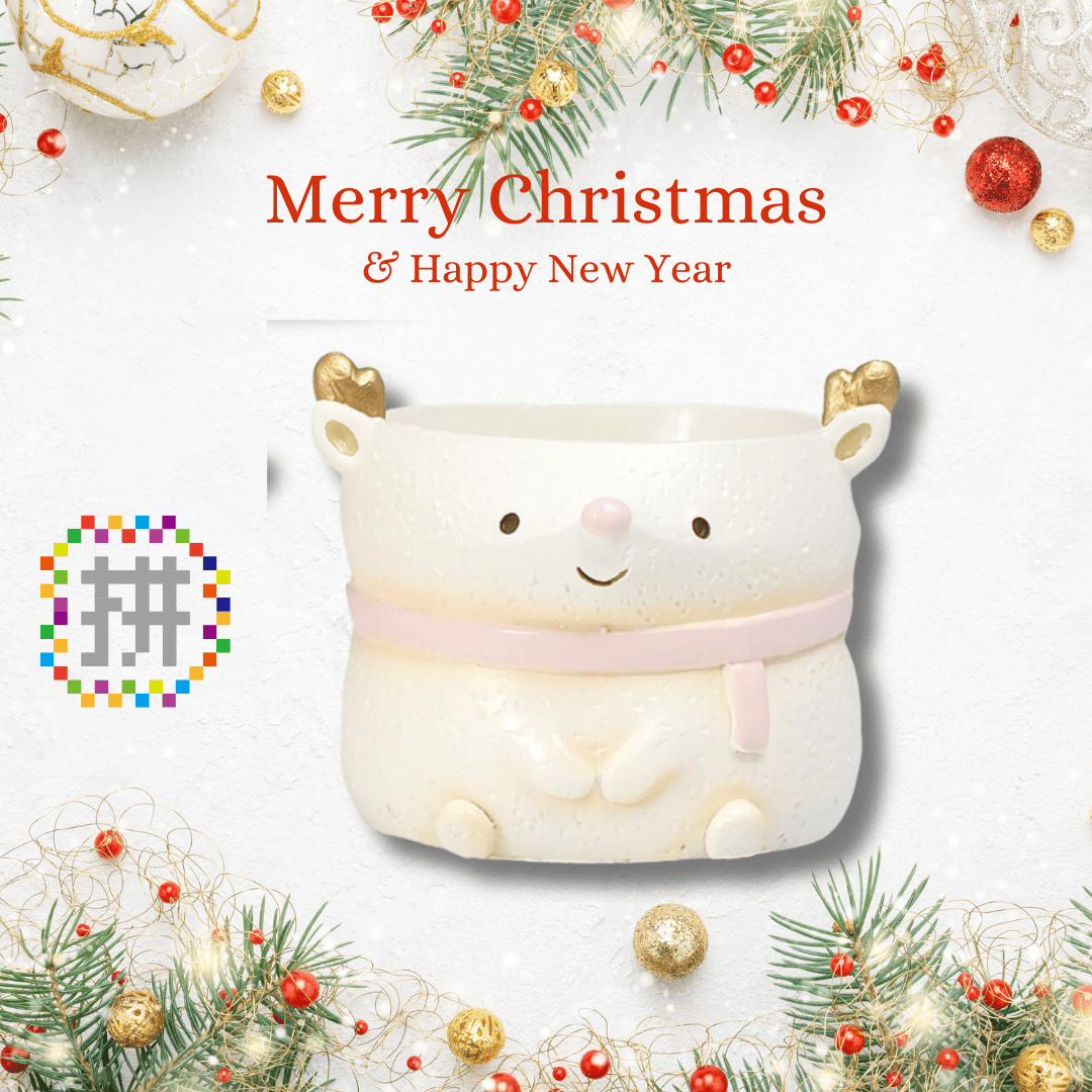 【拼肉肉聖誕限定】聖誕夢幻隊！聖誕老人、麋鹿、雪人三件套 (搭配多肉盲盒) - 拼肉肉 Puzzle Of Succulent