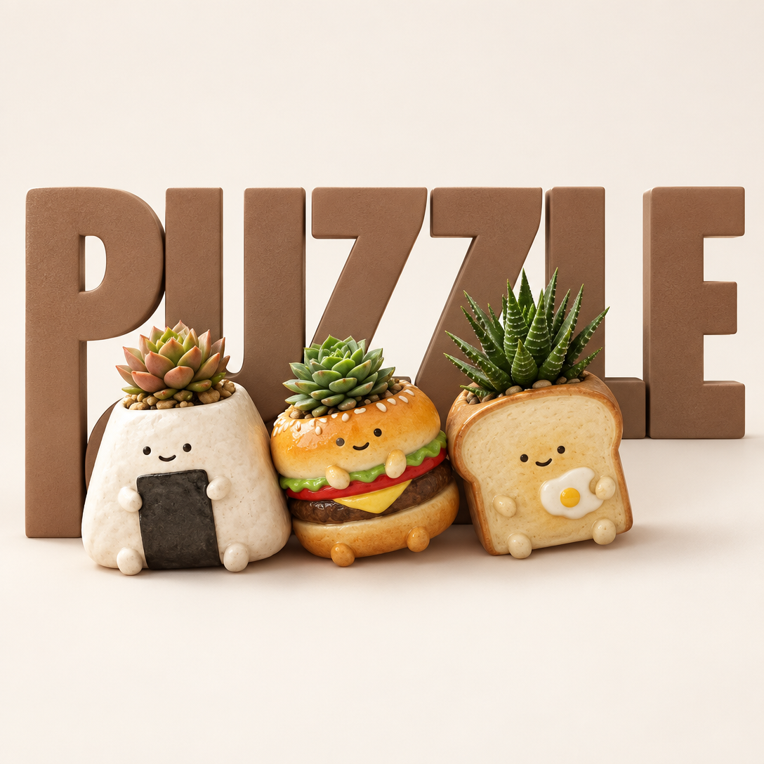 拼肉肉 PUZZLE 肉肉早餐店元氣三寶 飯糰漢堡吐司多肉盲盒