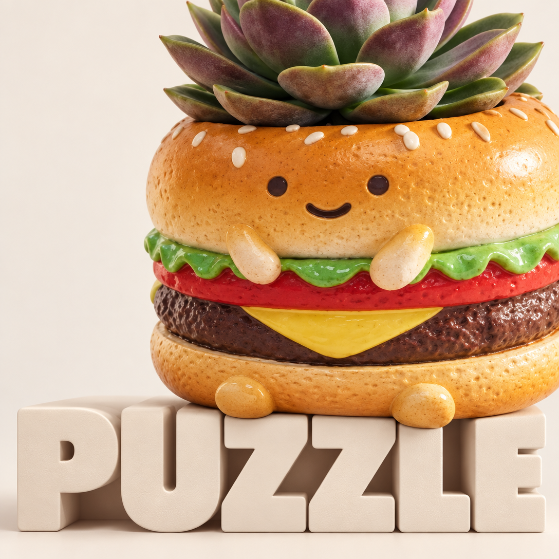拼肉肉 PUZZLE 大麥克漢堡多肉盲盒