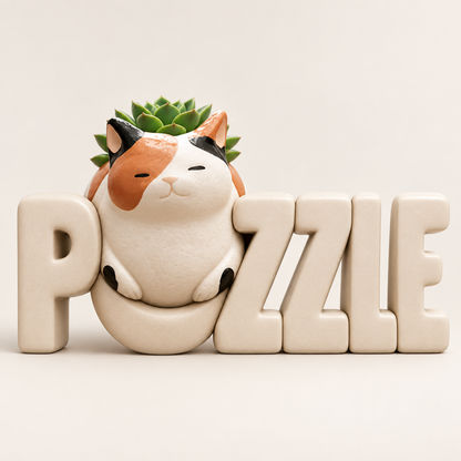 拼肉肉 PUZZLE 幸運三花貓多肉盲盒