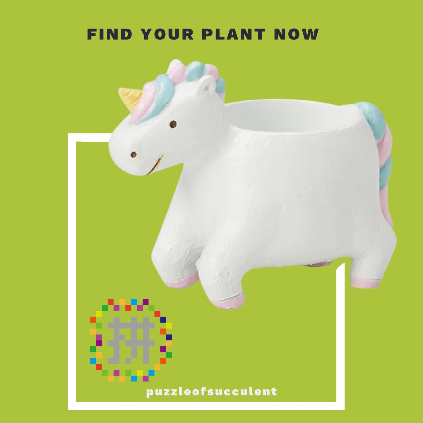 【肉肉大動物園】獨角獸創意多肉花器X1 - 拼肉肉 Puzzle Of Succulent