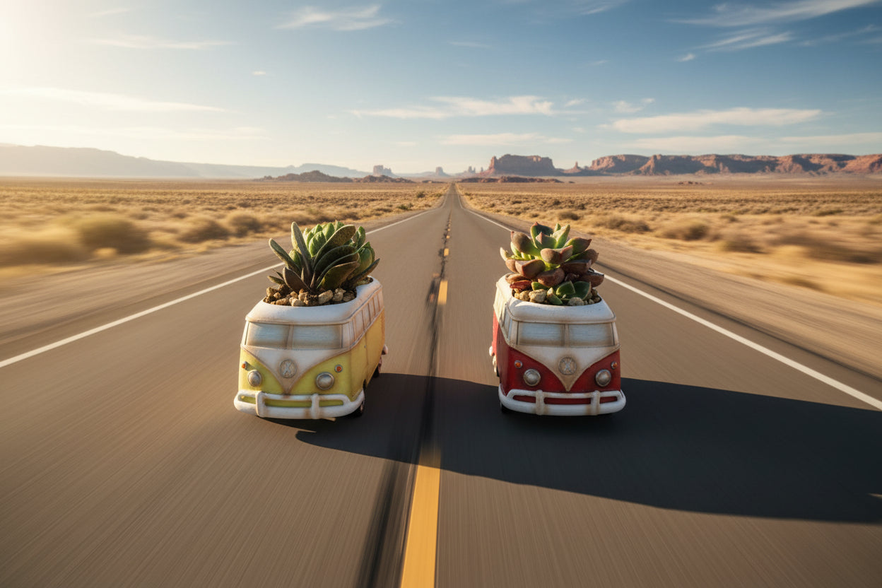 【肉肉玩具箱】復古旅行車多肉盲盒X2 - 拼肉肉 Puzzle Of Succulent